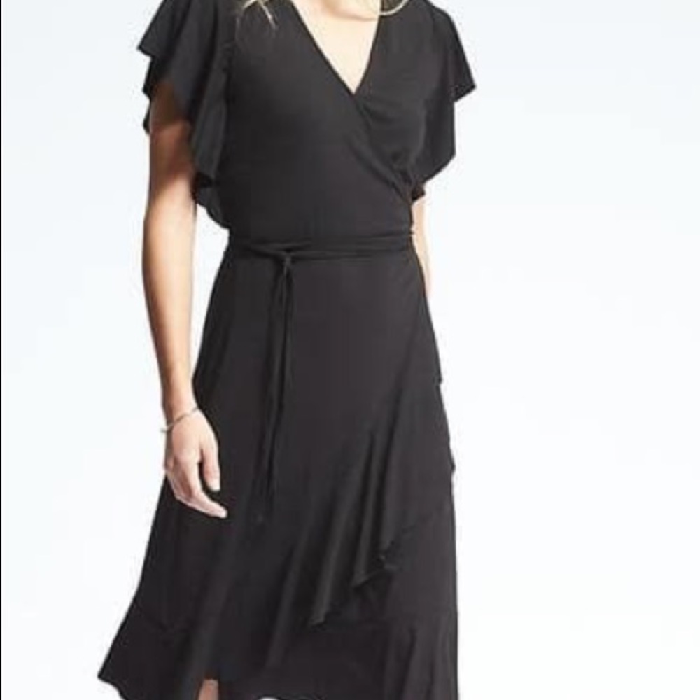 NWT- Banana Republic Flutter-Sleeve wrap dress